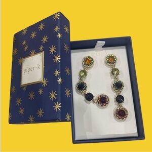 Elegant 5 stone 3” long earrings